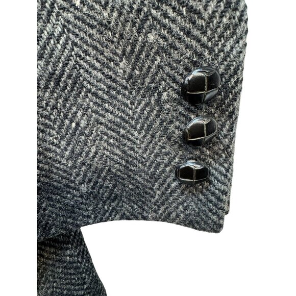 Sergio Valente Mens Herringbone Wool Blazer Jacket Size 46 Gray Made In Turkey - Picture 3 of 15